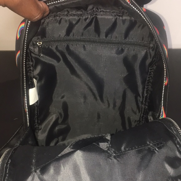 Rainbow LGBTQ PRIDE BACKPACK handbag with keychain purse tote bag unisex black - Picture 10 of 14